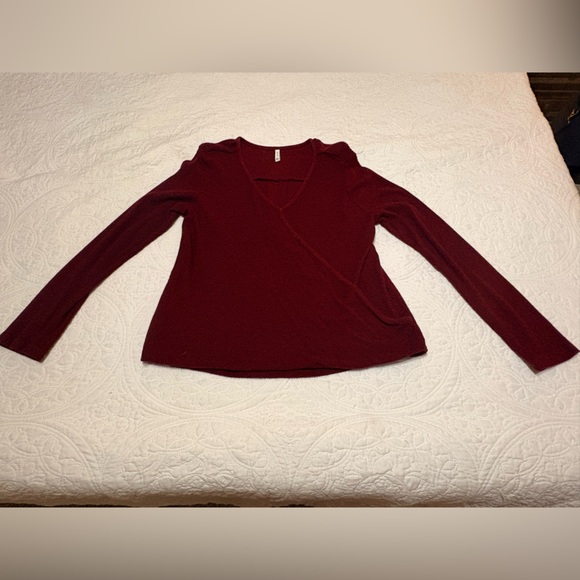 Z Supply Tops - Z Supply Burgundy Wrap Top